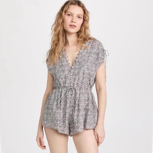 NWT Joslin $380 Silk Cotton Romper in Daisy Floral Print...